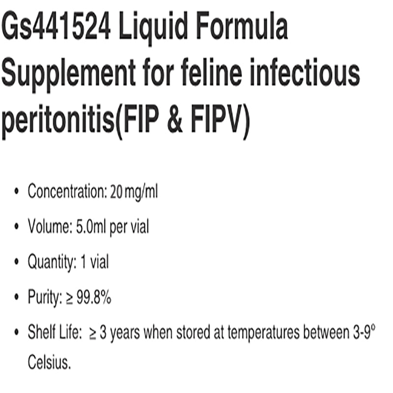 FIP Treatment Injection 20mg/ml 5.5ml ph1.8（Reservation required，Gs441524 Liquid Formula Supplement for feline infectious peritonitis(FIP & FIPV)）